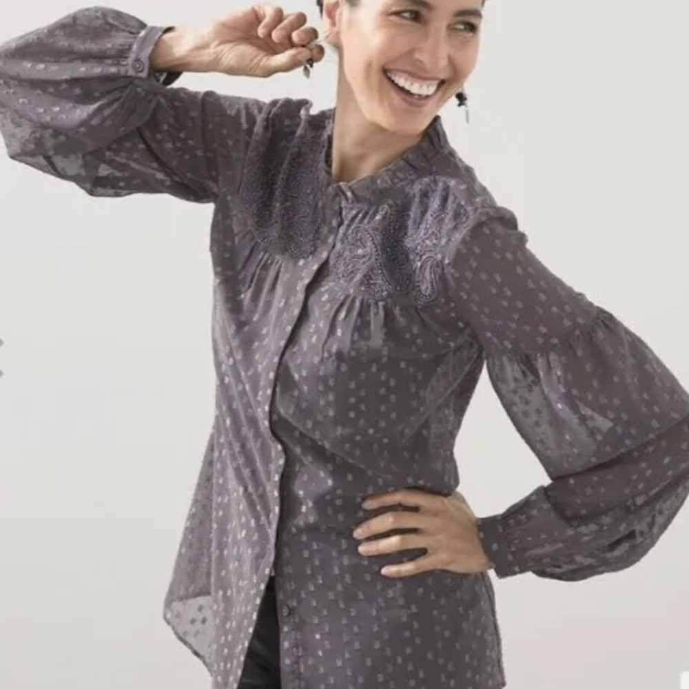 Chicos Elegant Gray Women's Top